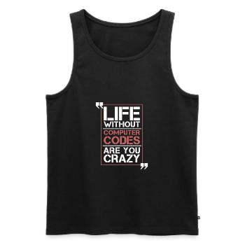 Programmierer Coder Software Entwickler - Männer Premium Bio Tank Top - Schwarz - Vorne - Michal (187cm)