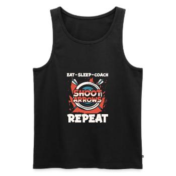 Bogenschütze Bogensport Pfeil Bogen Bogenschießen - Männer Premium Bio Tank Top - Schwarz - Vorne - Michal (187cm)