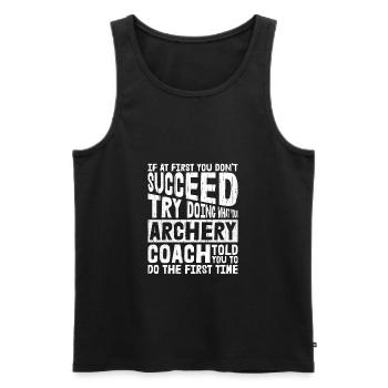 Bogenschütze Bogensport Pfeil Bogen Bogenschießen - Männer Premium Bio Tank Top - Schwarz - Vorne - Michal (187cm)