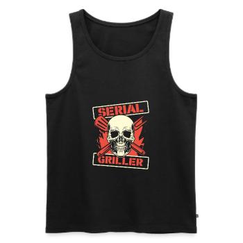 Grill grill master BBQ - Men's Premium Organic Tank Top - black - Front - AI Model Male 178 light (178cm)