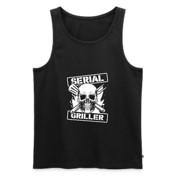 Grill grill master BBQ - Men's Premium Organic Tank Top - black - Front - AI Model Male 178 light (178cm)