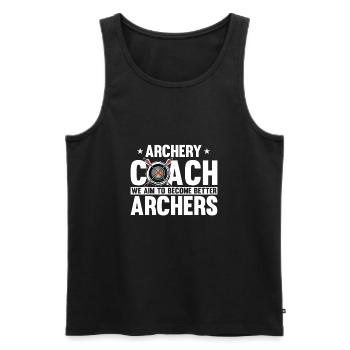 Bogenschütze Bogensport Pfeil Bogen Bogenschießen - Männer Premium Bio Tank Top - Schwarz - Vorne - Michal (187cm)