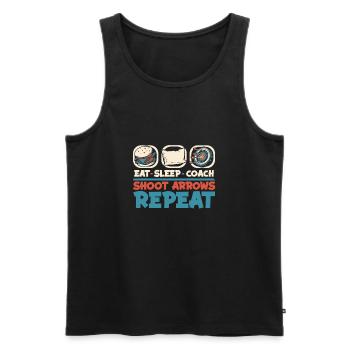 Bogenschütze Bogensport Pfeil Bogen Bogenschießen - Männer Premium Bio Tank Top - Schwarz - Vorne - Michal (187cm)