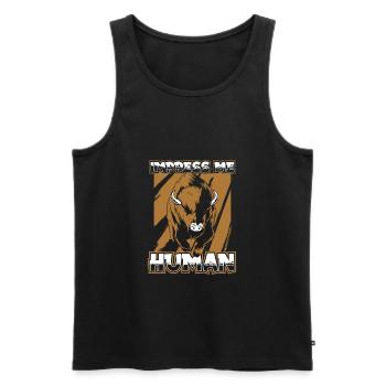 American Bison Buffalo - Men's Premium Organic Tank Top - black - Front - AI Model Male 178 light (178cm)