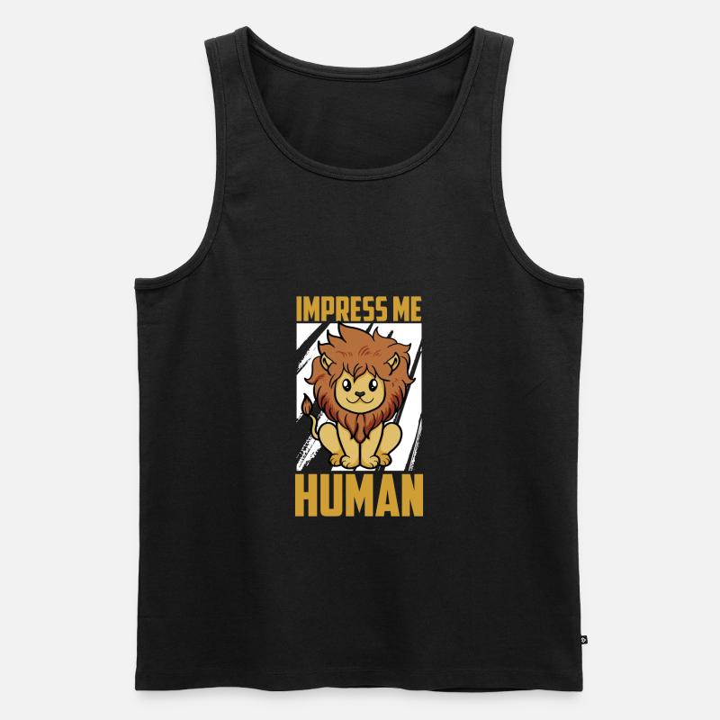 Löwe - Männer Premium Bio Tank Top - Schwarz