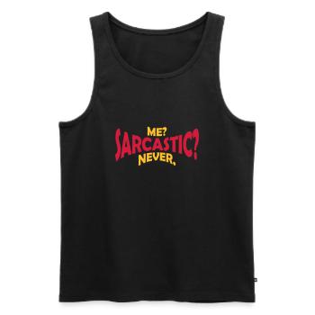 me sarcastic never Zitat - Männer Premium Bio Tank Top - Schwarz - Vorne - Michal (187cm)