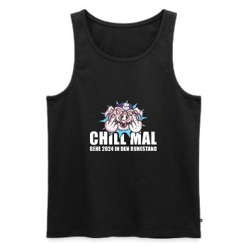 Chill Mal Gehe 2024 In Den Ruhestand Rente 2024 - Männer Premium Bio Tank Top - Schwarz - Vorne - Michal (187cm)