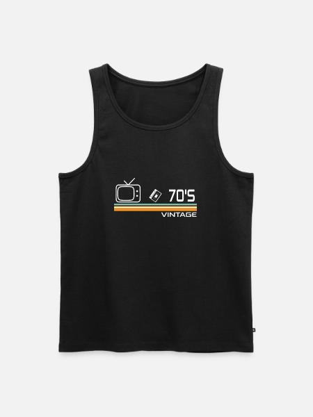 70's - Men's Premium Organic Tank Top - black