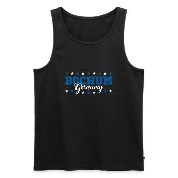Bochum1 - Men's Premium Organic Tank Top - black - Front - Michal (187cm)
