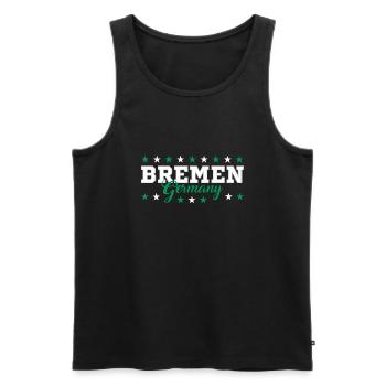 Bremen - Men's Premium Organic Tank Top - black - Front - AI Model Male 178 light (178cm)
