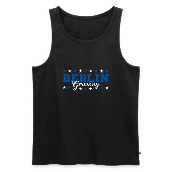 Berlin - Männer Premium Bio Tank Top - Schwarz - Vorne - Michal (187cm)