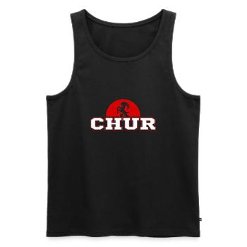 Chur - Männer Premium Bio Tank Top - Schwarz - Vorne - AI Model Male 178 light (178cm)