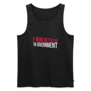 run better than government - Männer Premium Bio Tank Top - Schwarz - Vorne - Michal (187cm)