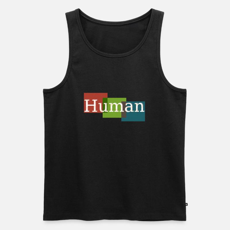 Mensch - Männer Premium Bio Tank Top - Schwarz