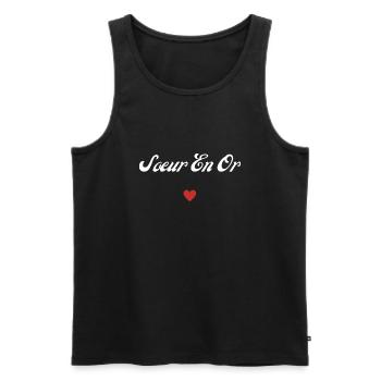 sœur en or - Débardeur bio Premium Homme - noir - Devant - Michal (187cm)