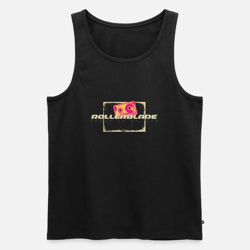 80s tape rollerblader - Männer Premium Bio Tank Top - Schwarz