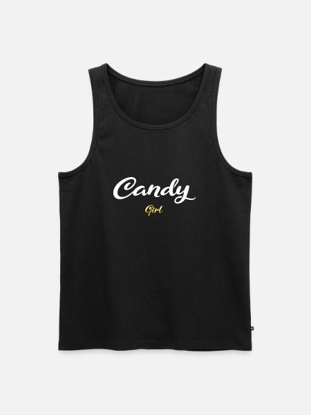 Candy Girl white - Men's Premium Organic Tank Top - black