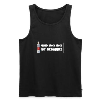 Moin Moin ist Gesabbel Leuchtturm Wellen Meer - Männer Premium Bio Tank Top - Schwarz - Vorne - Michal (187cm)