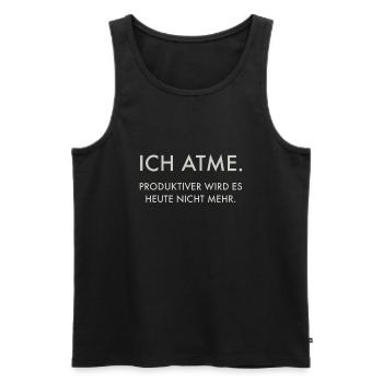 ICH ATME - Männer Premium Bio Tank Top - Schwarz - Vorne - Michal (187cm)
