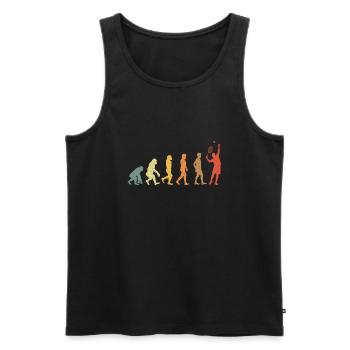 Tennis Evolution Vintage retro - Männer Premium Bio Tank Top - Schwarz - Vorne - Michal (187cm)