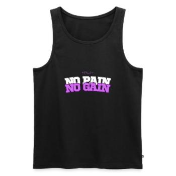 No Pain No Gain - Männer Premium Bio Tank Top - Schwarz - Vorne - Michal (187cm)