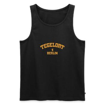 Tegelort - Reinickendorf - Berlin - Deutschland - Männer Premium Bio Tank Top - Schwarz - Vorne - Michal (187cm)