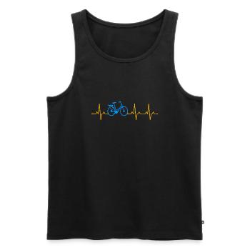 Fahrrad Herzschlag Bike - Männer Premium Bio Tank Top - Schwarz - Vorne - Michal (187cm)