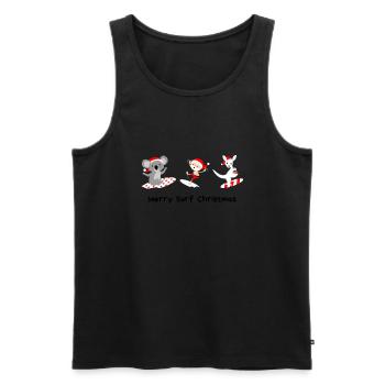 Happy Surf Christmas - Männer Premium Bio Tank Top - Schwarz - Vorne - Michal (187cm)