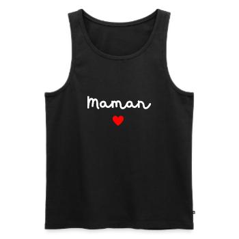 Maman cœur - Débardeur bio Premium Homme - noir - Devant - Michal (187cm)