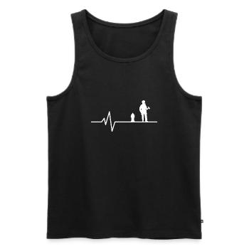 Feuerwehr Herzschlag Geschenkidee - Männer Premium Bio Tank Top - Schwarz - Vorne - Michal (187cm)