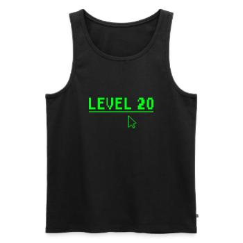 20. Geburtstag Geschenk Level 20 - Männer Premium Bio Tank Top - Schwarz - Vorne - Michal (187cm)