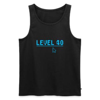 40th Birthday Level 40 Gift - Men's Premium Organic Tank Top - black - Front - Michal (187cm)