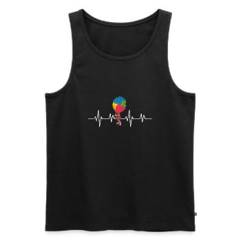 Balloon Autistic Autism thing puzzle piece Pulse - Men's Premium Organic Tank Top - black - Front - Michal (187cm)