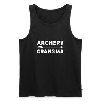 Matching Family Archery Grandma Arrow Target - Men's Premium Organic Tank Top - black - Front - AI Model Male 178 light (178cm)