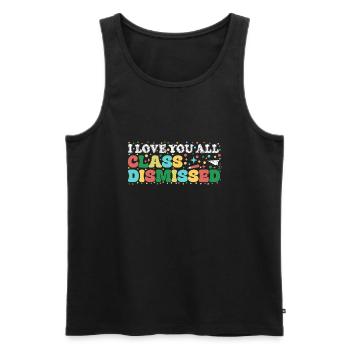 Je vous aime tous La classe a été renvoyée le dernier jour d’école - Débardeur bio Premium Homme - noir - Devant - AI Model Male 178 light (178cm)