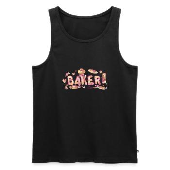 Baker - Männer Premium Bio Tank Top - Schwarz - Vorne - AI Model Male 178 light (178cm)