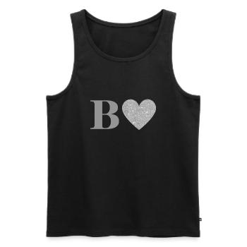 Buchstabe b silbernes Herz - Männer Premium Bio Tank Top - Schwarz - Vorne - AI Model Male 178 light (178cm)