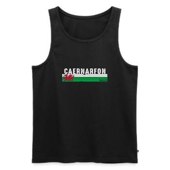 Château historique et culturel de Caernarfon au Pays de Galles - Débardeur bio Premium Homme - noir - Devant - Michal (187cm)