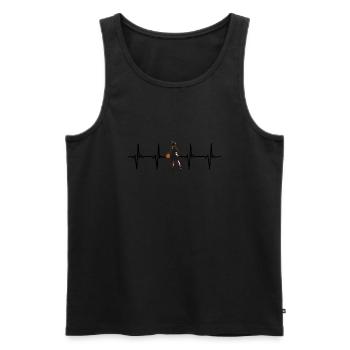I love Basketball Heartbeat Pulse - Fitness Design - Männer Premium Bio Tank Top - Schwarz - Vorne - Michal (187cm)