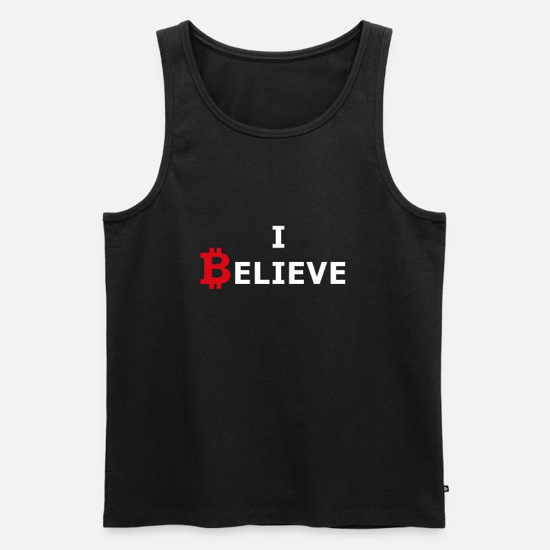 Bitcoin rot-weiss - Männer Premium Bio Tank Top - Schwarz