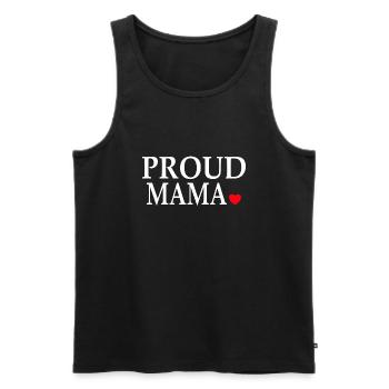 Idée cadeau Proud Mom pour la fête des mères - Débardeur bio Premium Homme - noir - Devant - Michal (187cm)