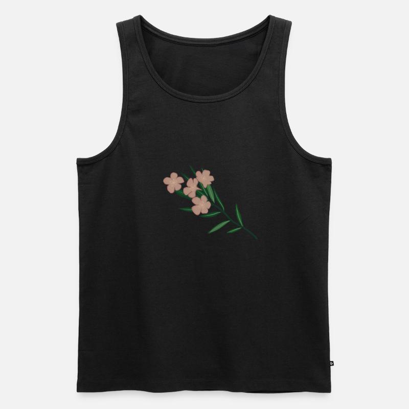 Rosa Oleander Blütenzweig - Männer Premium Bio Tank Top - Schwarz