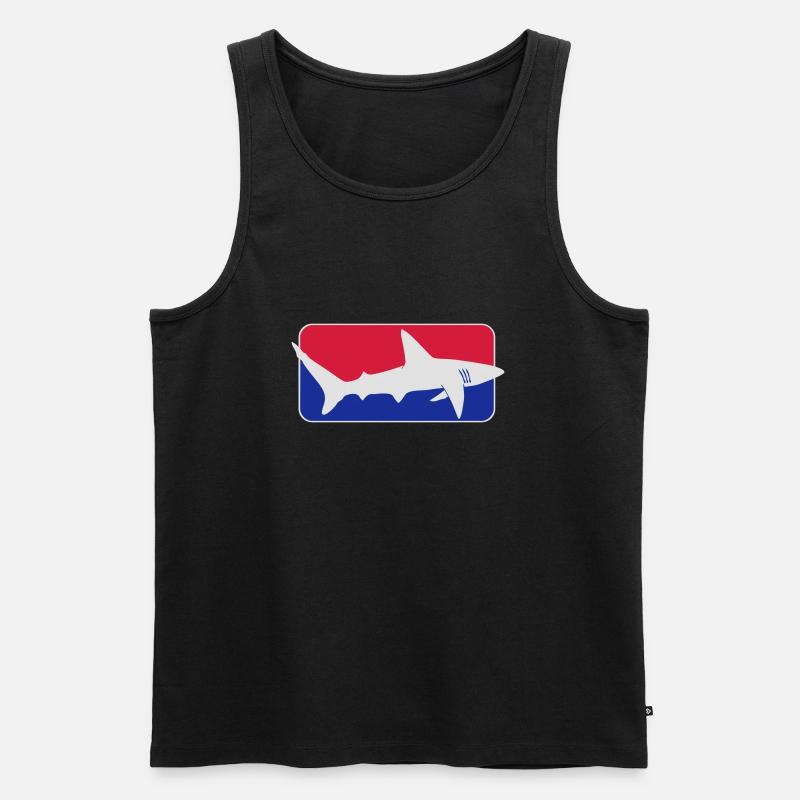 league_shark x_vec_3 de - Männer Premium Bio Tank Top - Schwarz