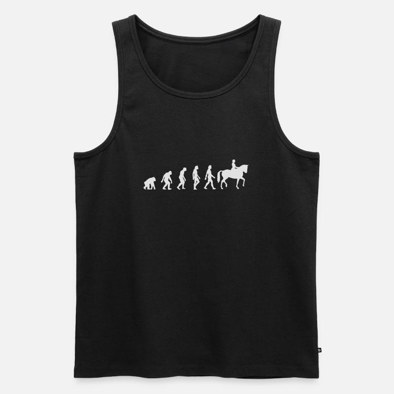 Die Evolution des Reitens - Männer Premium Bio Tank Top - Schwarz