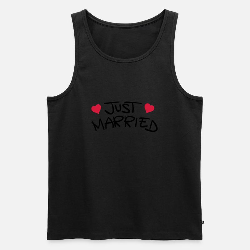 just_married_1__f2 - Männer Premium Bio Tank Top - Schwarz