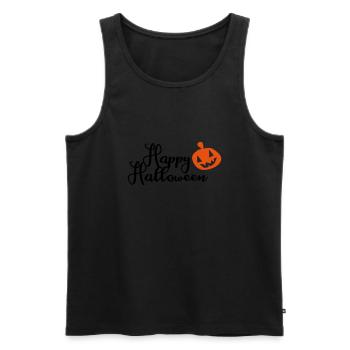 Grusel Kürbis - Männer Premium Bio Tank Top - Schwarz - Vorne - Michal (187cm)
