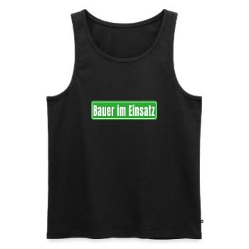 Bauer im Einsatz - Männer Premium Bio Tank Top - Schwarz - Vorne - Michal (187cm)