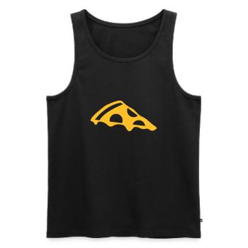 Pizza slice with cheese - Men's Premium Organic Tank Top - black - Front - Michal (187cm)