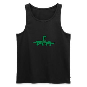 langhals 2 freunde team paar triceratops hörner sü - Männer Premium Bio Tank Top - Schwarz - Vorne - AI Model Male 178 light (178cm)