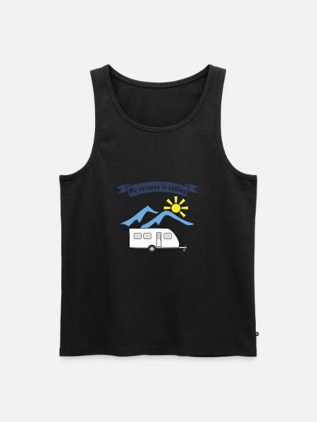 caravan is calling - Männer Premium Bio Tank Top - Schwarz